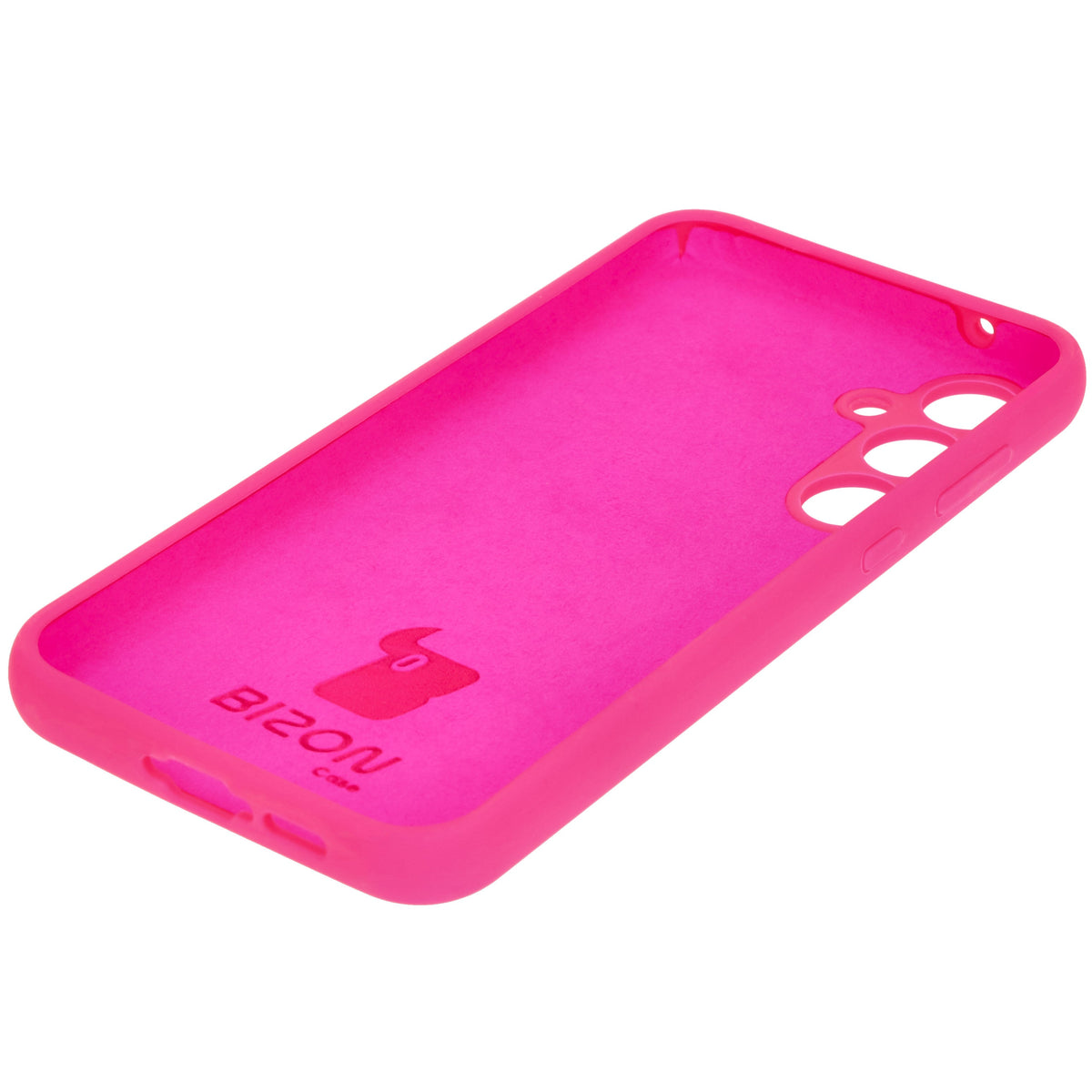 Silikon Handyhülle für Galaxy A55 5G, Bizon Soft Case, Neon-Pink