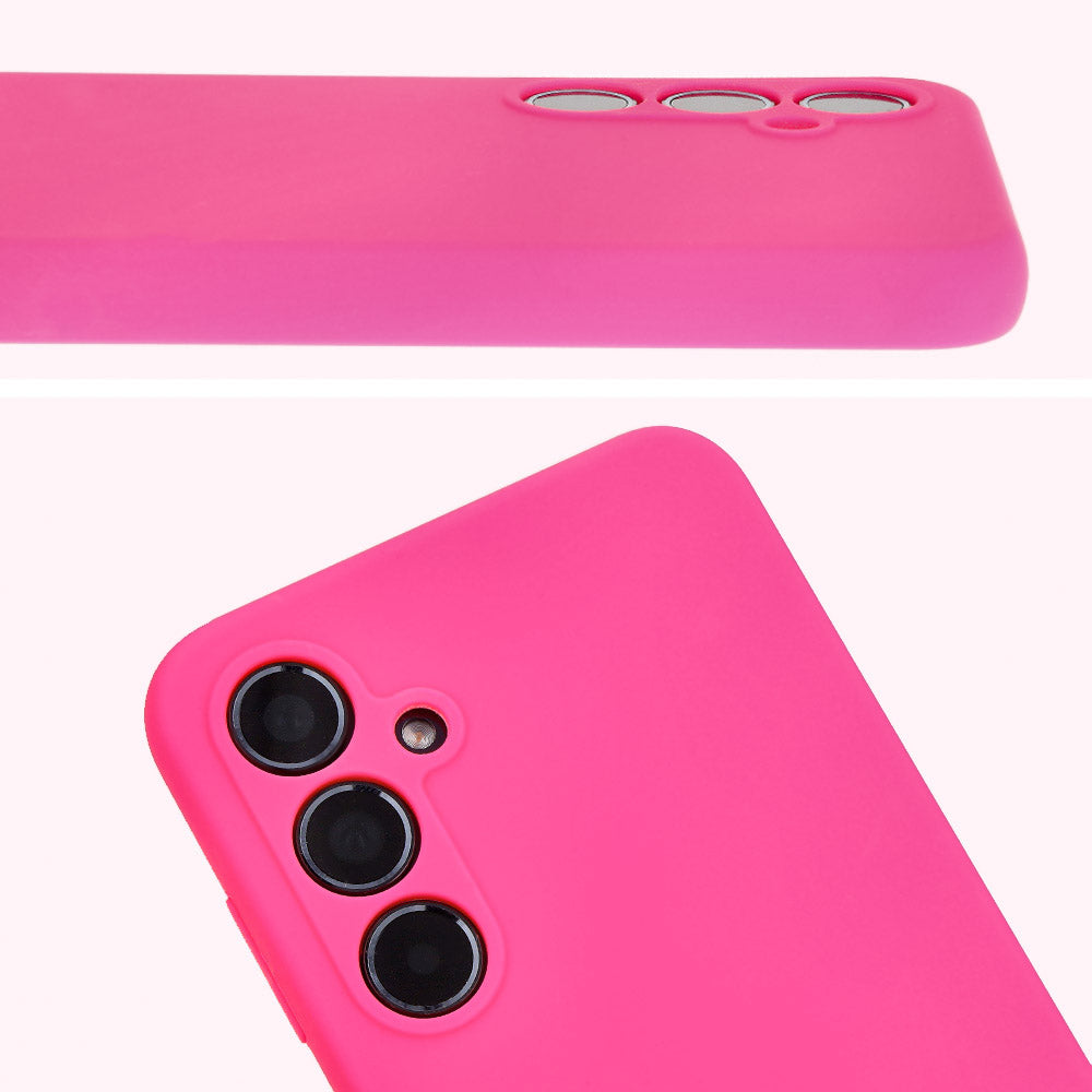 Silikon Handyhülle für Galaxy A55 5G, Bizon Soft Case, Neon-Pink
