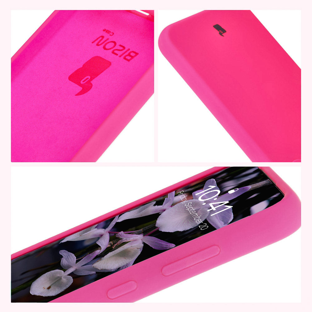Silikon Handyhülle für Galaxy A55 5G, Bizon Soft Case, Neon-Pink