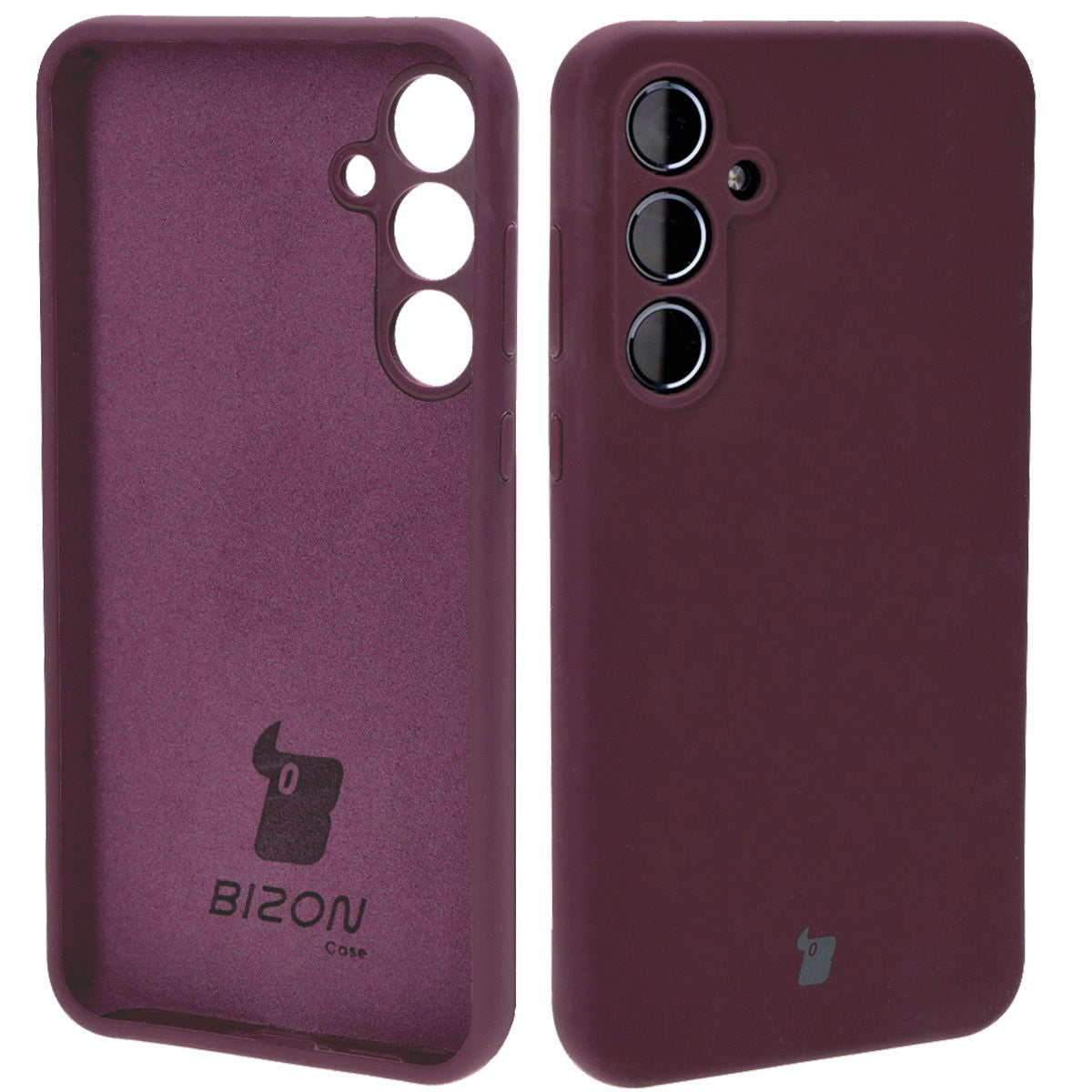 Silikon Schutzhülle für Galaxy A55 5G, Bizon Soft Case, Pflaumenfarbe