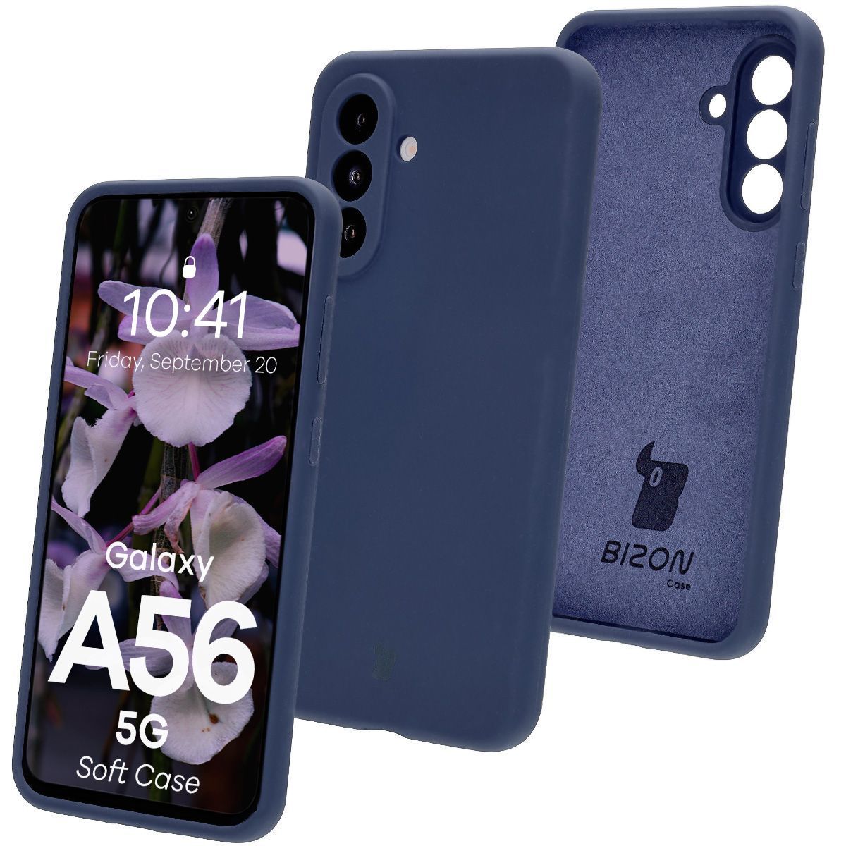 Silikon Handyhülle für Galaxy A56 5G, Bizon Soft Case, Dunkelblau