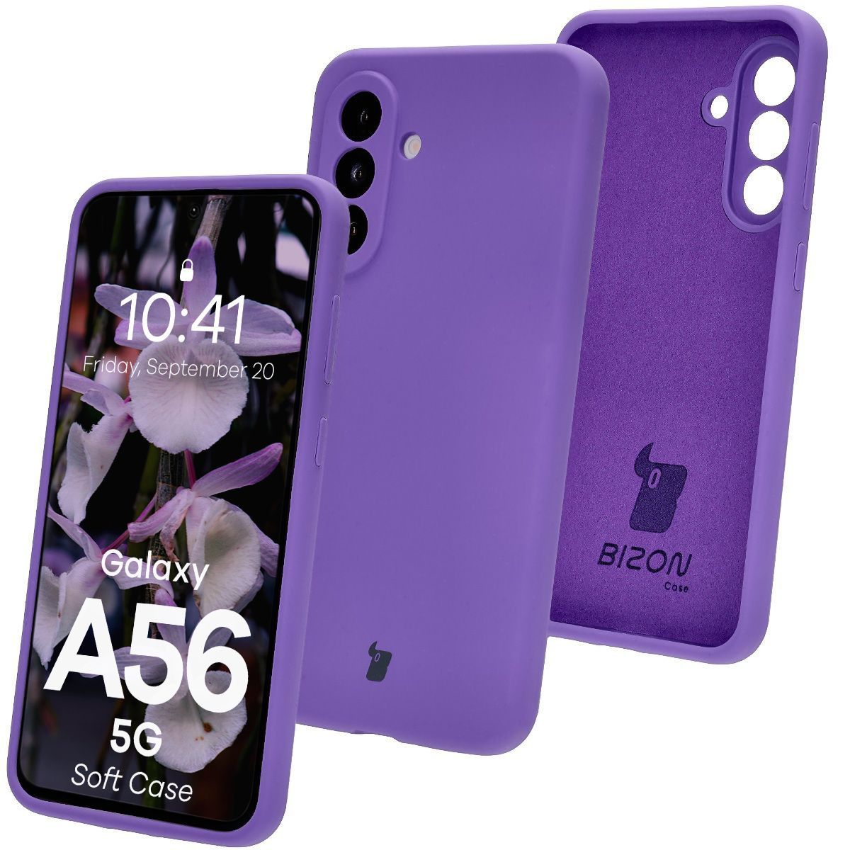 Silikon Handyhülle für Galaxy A56 5G, Bizon Soft Case, Violett