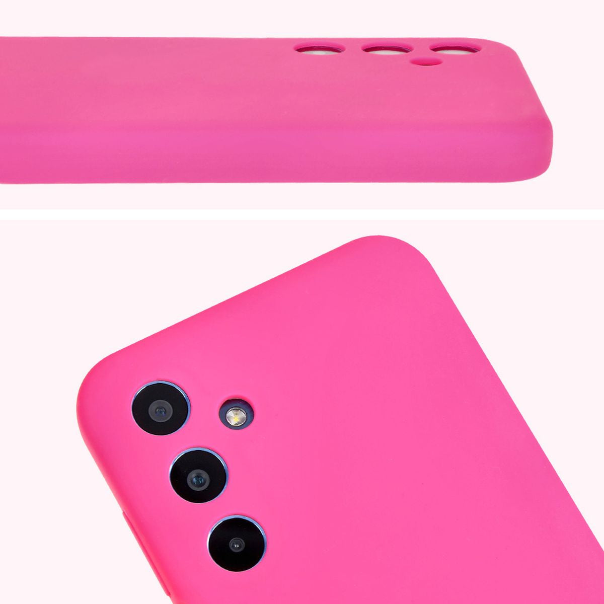 Silikon Handyhülle für Galaxy M35 5G, Bizon Soft Case, Neon-Pink