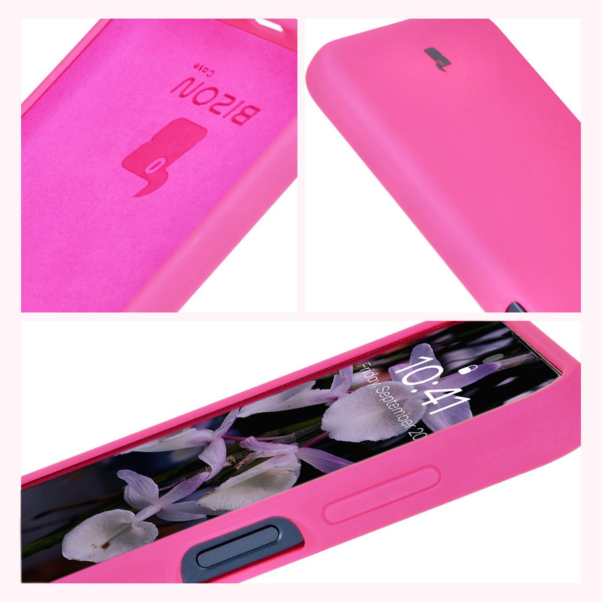 Silikon Handyhülle für Galaxy M35 5G, Bizon Soft Case, Neon-Pink