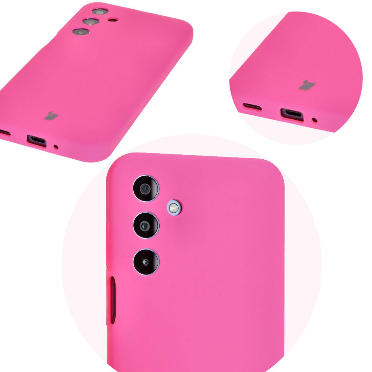 Silikon Handyhülle für Galaxy M35 5G, Bizon Soft Case, Neon-Pink