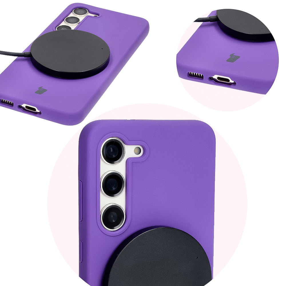 Silikon Handyhülle für Galaxy S23, Bizon Soft Case, Violett