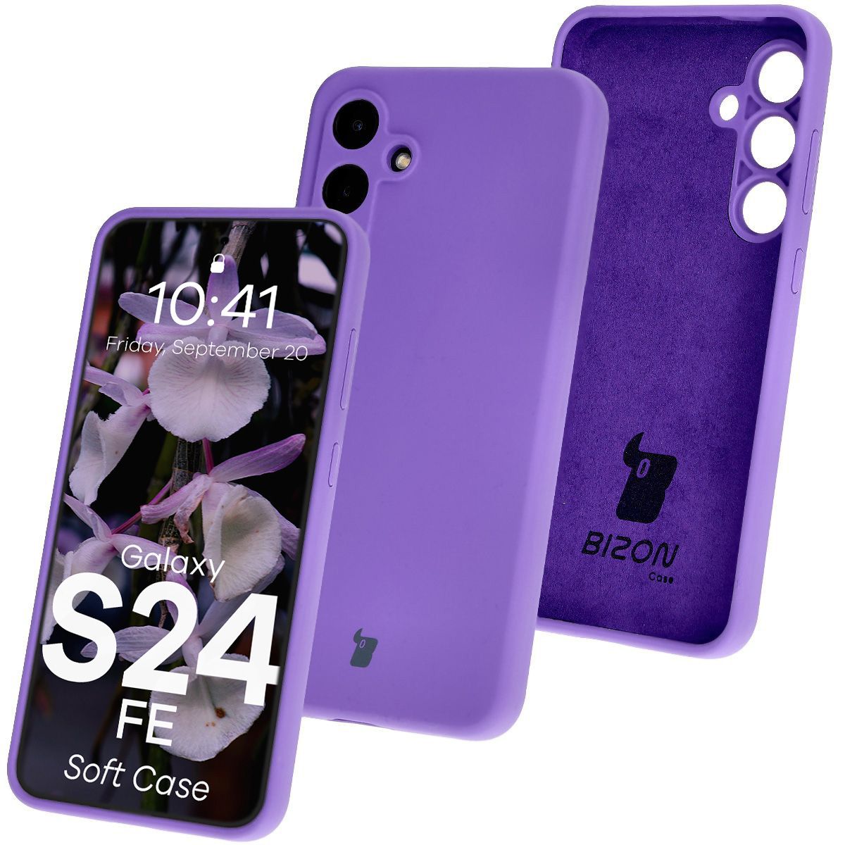 Silikon Handyhülle für Galaxy S24 FE, Bizon Soft Case, Violett