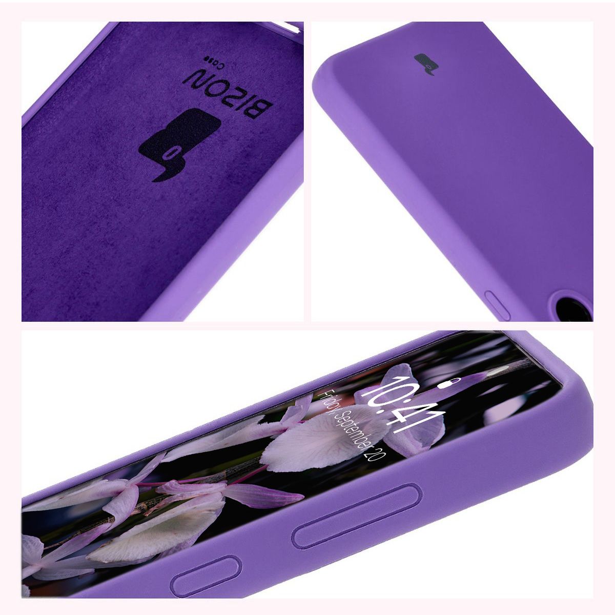 Silikon Handyhülle für Galaxy S24 FE, Bizon Soft Case, Violett