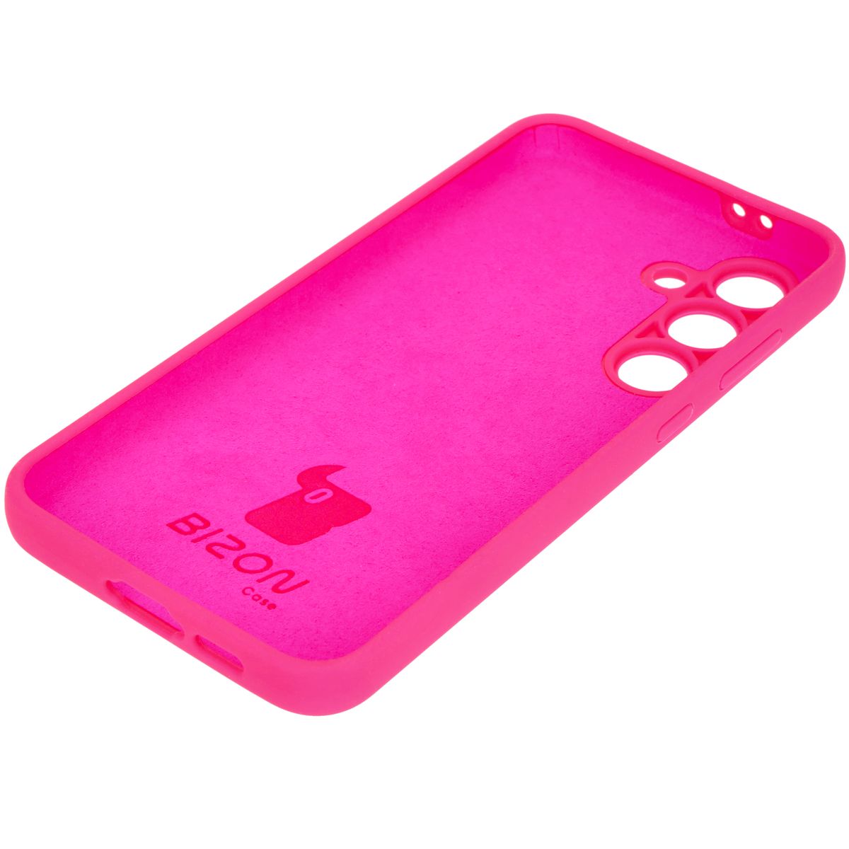 Silikon Handyhülle für Galaxy S24 FE, Bizon Soft Case, Neon-Pink