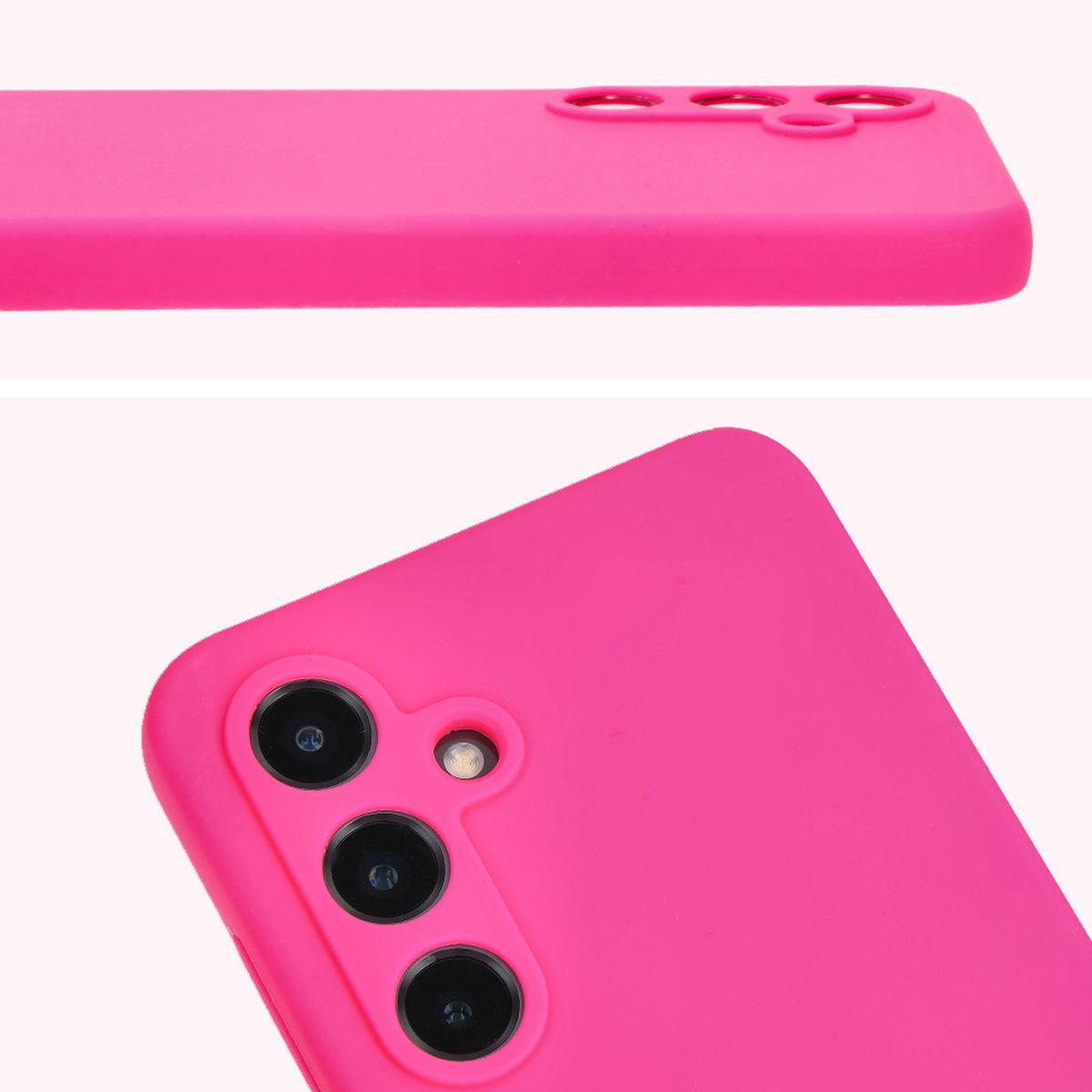 Silikon Handyhülle für Galaxy S24 FE, Bizon Soft Case, Neon-Pink