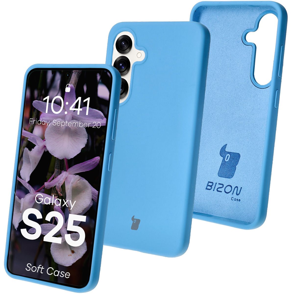 Silikon Handyhülle für Galaxy S25, Bizon Soft Case, Blau