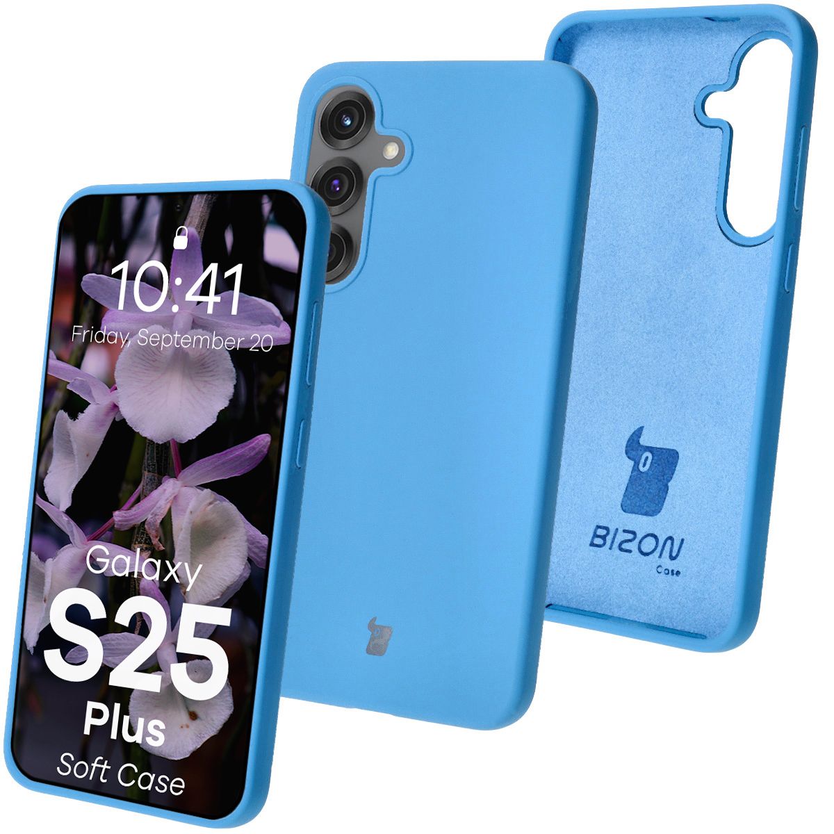 Silikon Handyhülle für Galaxy S25 Plus, Bizon Soft Case, Blau