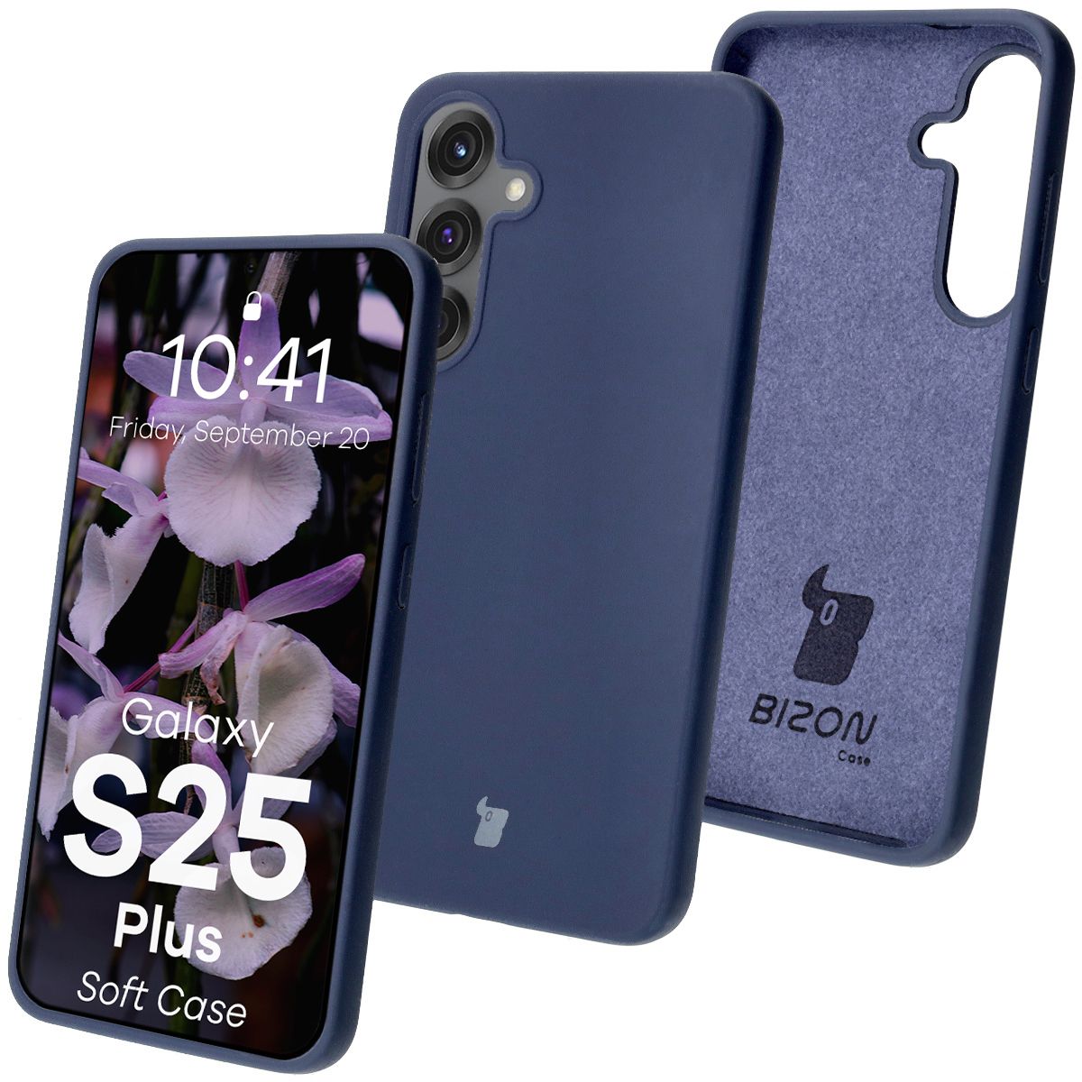 Silikon Handyhülle für Galaxy S25 Plus, Bizon Soft Case, Dunkelblau
