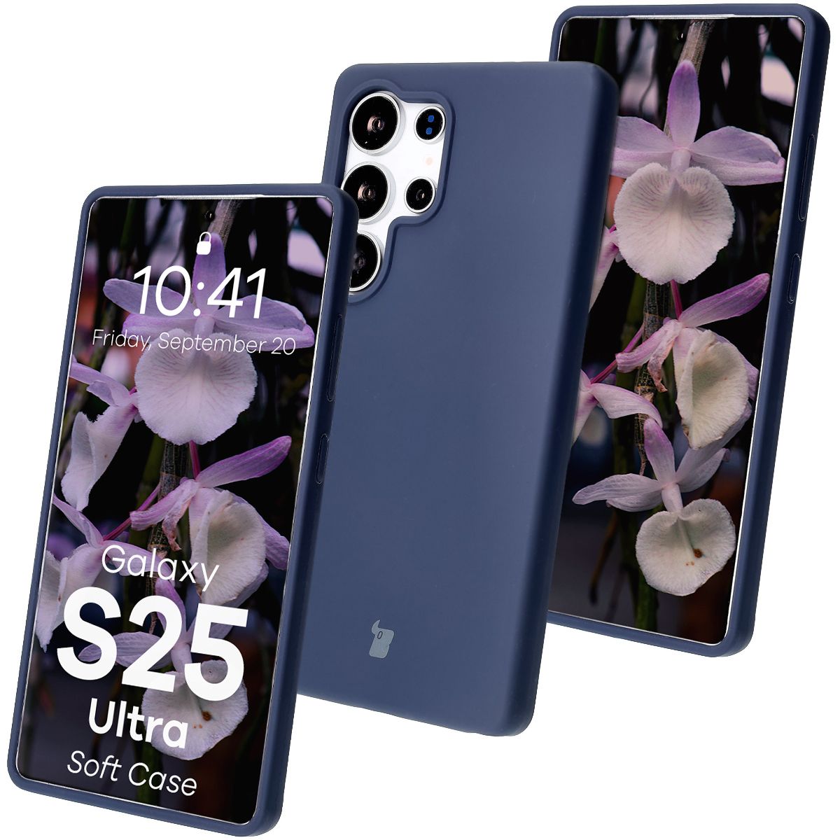 Silikon Handyhülle für Galaxy S25 Ultra, Bizon Soft Case, Dunkelblau