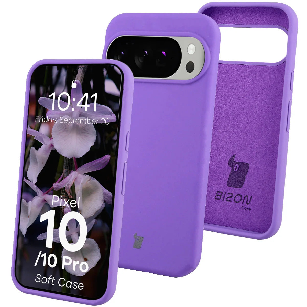 Silikon Handyhülle für Google Pixel 10 / 10 Pro, Bizon Soft Case, Viol