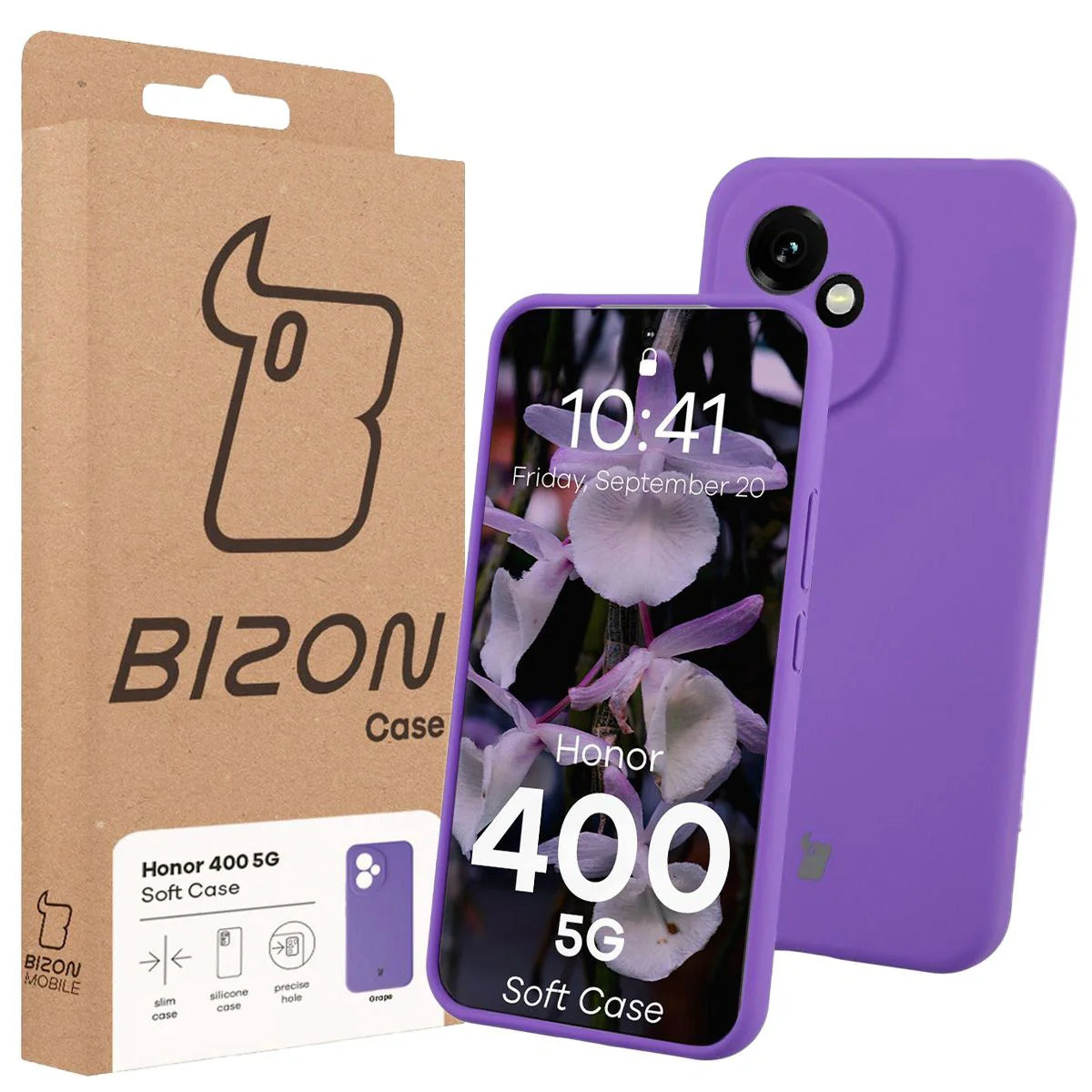 Silikon Handyhülle für Honor 400, Bizon Soft Case, Violett