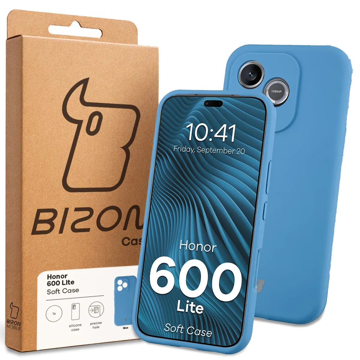 Silikon Handyhülle für Honor 600 Lite 5G, Bizon Soft Case, Blau