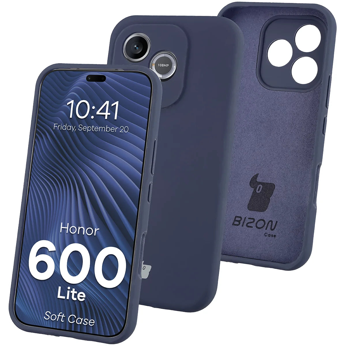 Silikon Handyhülle für Honor 600 Lite 5G, Bizon Soft Case, Dunkelblau