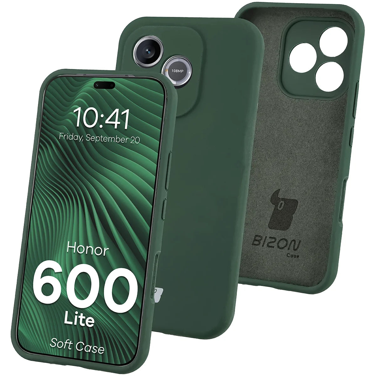 Silikon Handyhülle für Honor 600 Lite 5G, Bizon Soft Case, Dunkelgrün