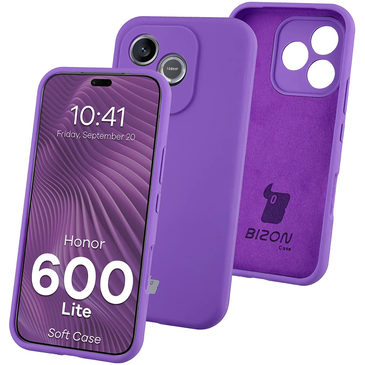 Silikon Handyhülle für Honor 600 Lite 5G, Bizon Soft Case, Violett