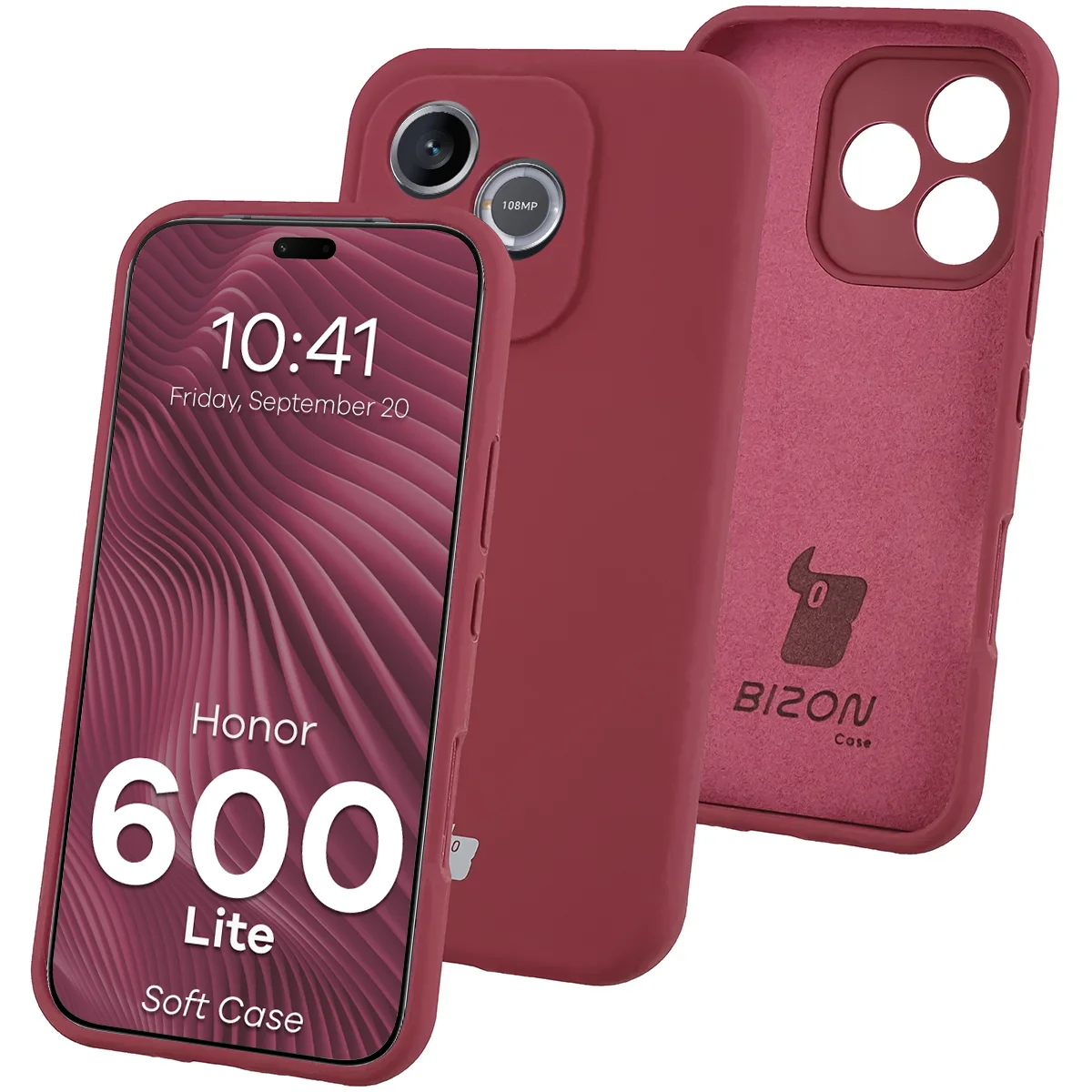 Silikon Handyhülle für Honor 600 Lite 5G, Bizon Soft Case, Pflaumenfarbe