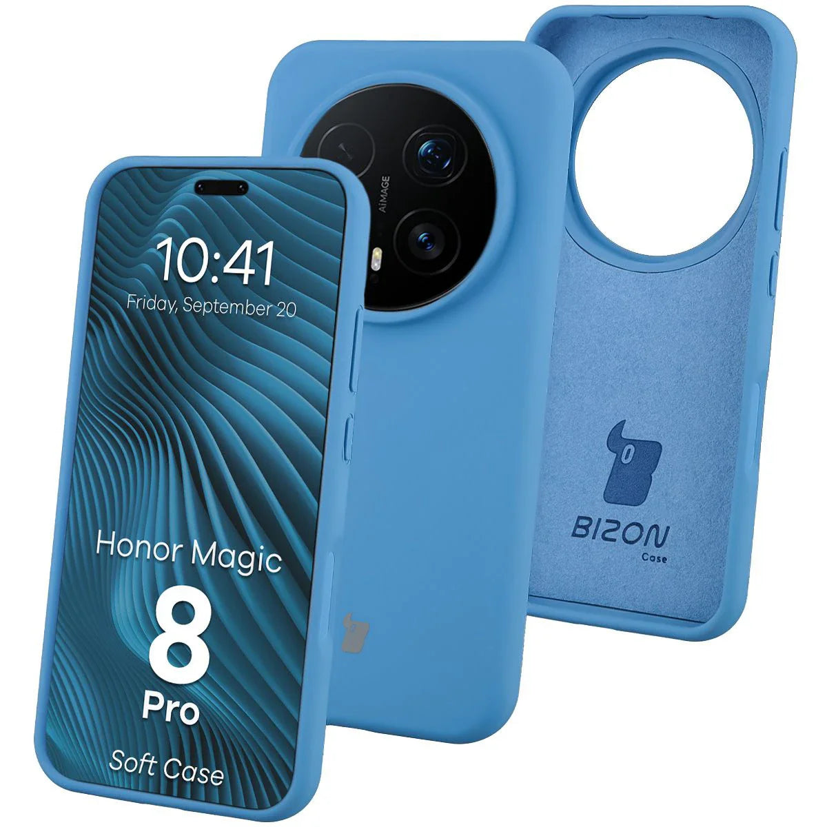 Silikon Handyhülle für Honor Magic8 Pro, Bizon Soft Case, Blau