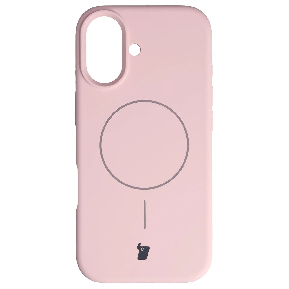Silikon Handyhülle mit Magnetring für iPhone 17, Bizon Soft Case Magnetic, Hellrosa