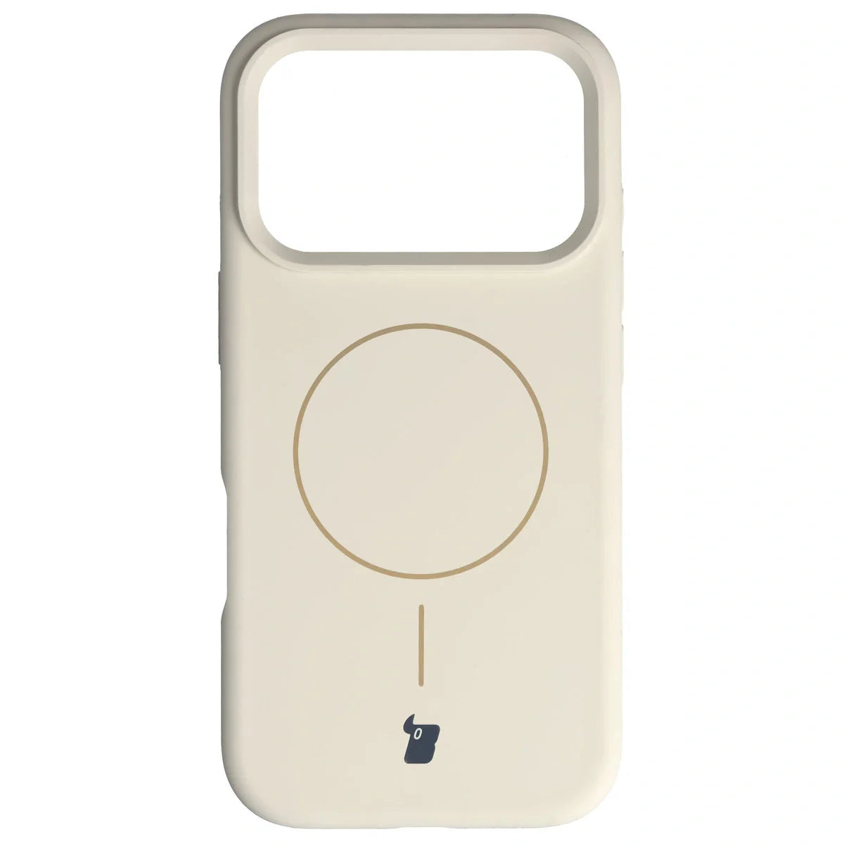 Silikon Handyhülle mit Magnetring für iPhone 18 Pro / 17 Pro, Bizon Soft Case Magnetic, Écru
