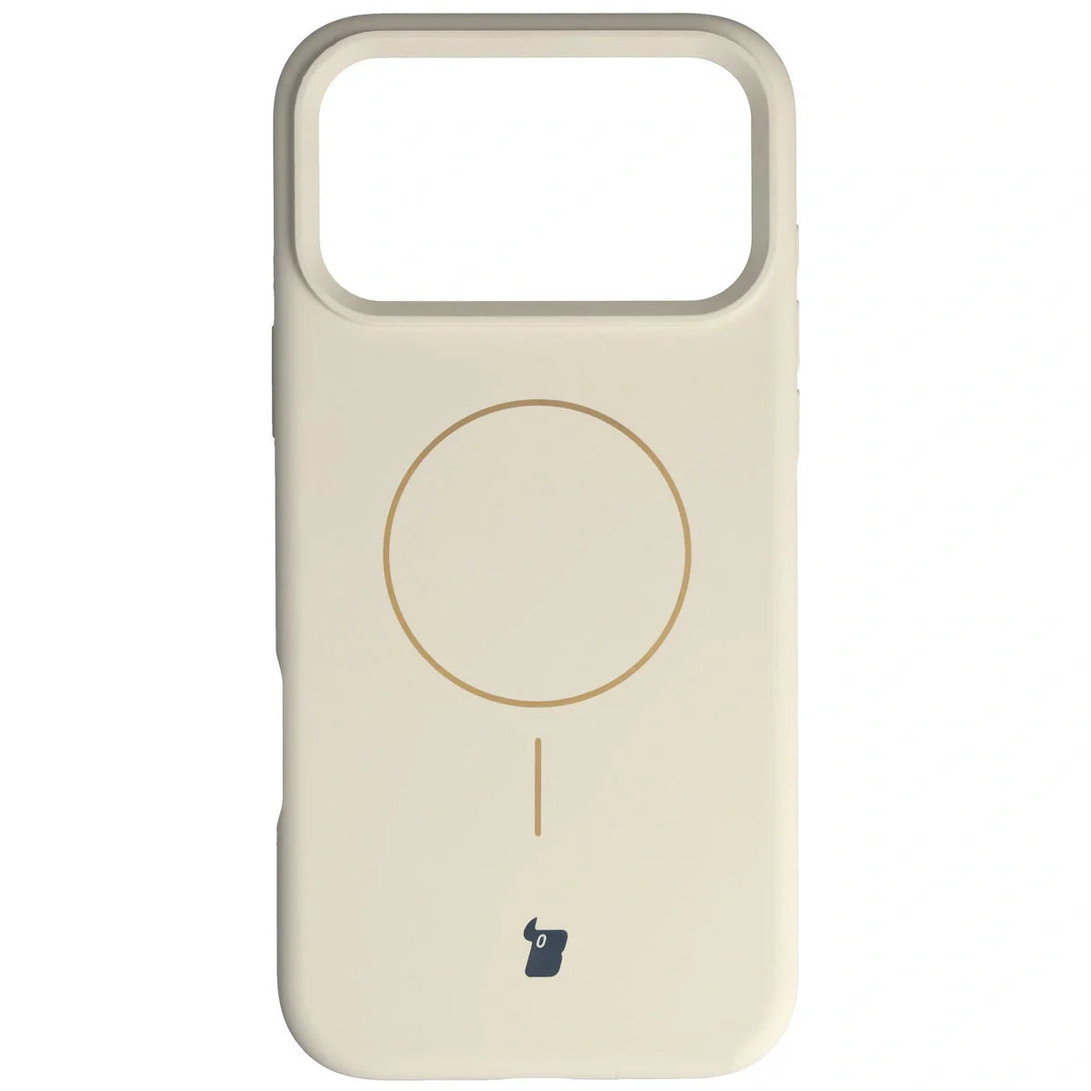 Silikon Handyhülle mit Magnetring für iPhone 18 Pro Max / 17 Pro Max, Bizon Soft Case Magnetic, Écru