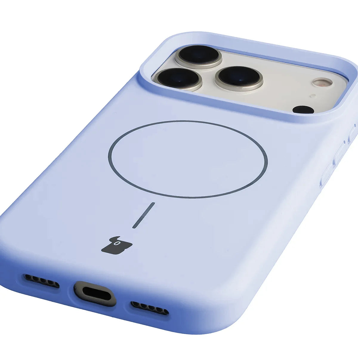 Silikon Handyhülle mit Magnetring für iPhone 18 Pro / 17 Pro, Bizon Soft Case Magnetic, Hellblau (3/8)