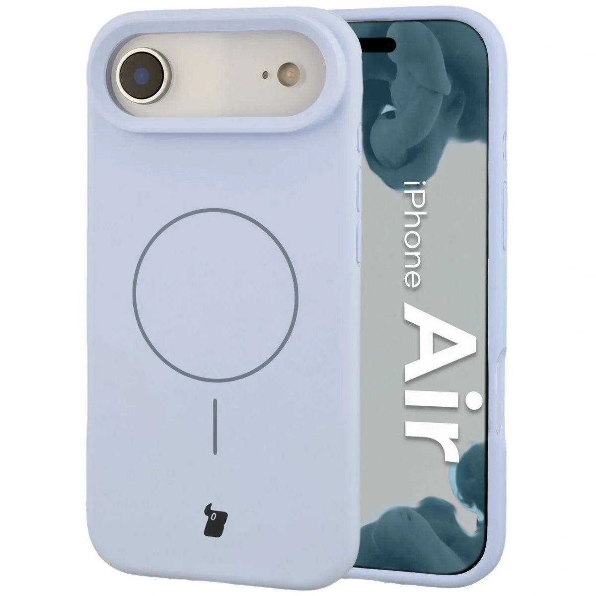 Silikon Handyhülle mit Magnetring für iPhone Air, Bizon Soft Case Magnetic, Hellblau