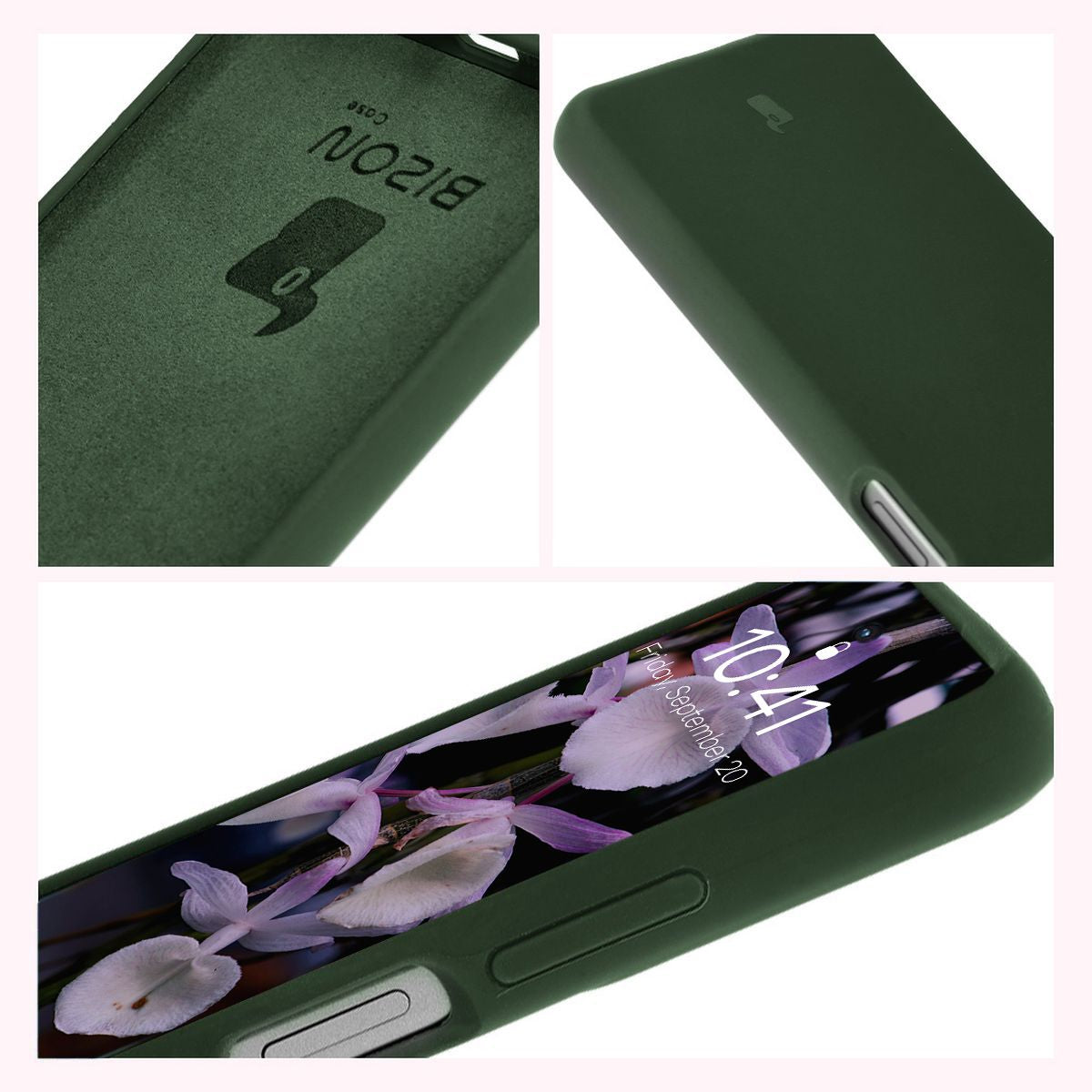 Silikon Handyhülle für Motorola Moto G04, Bizon Soft Case, Dunkelgrün