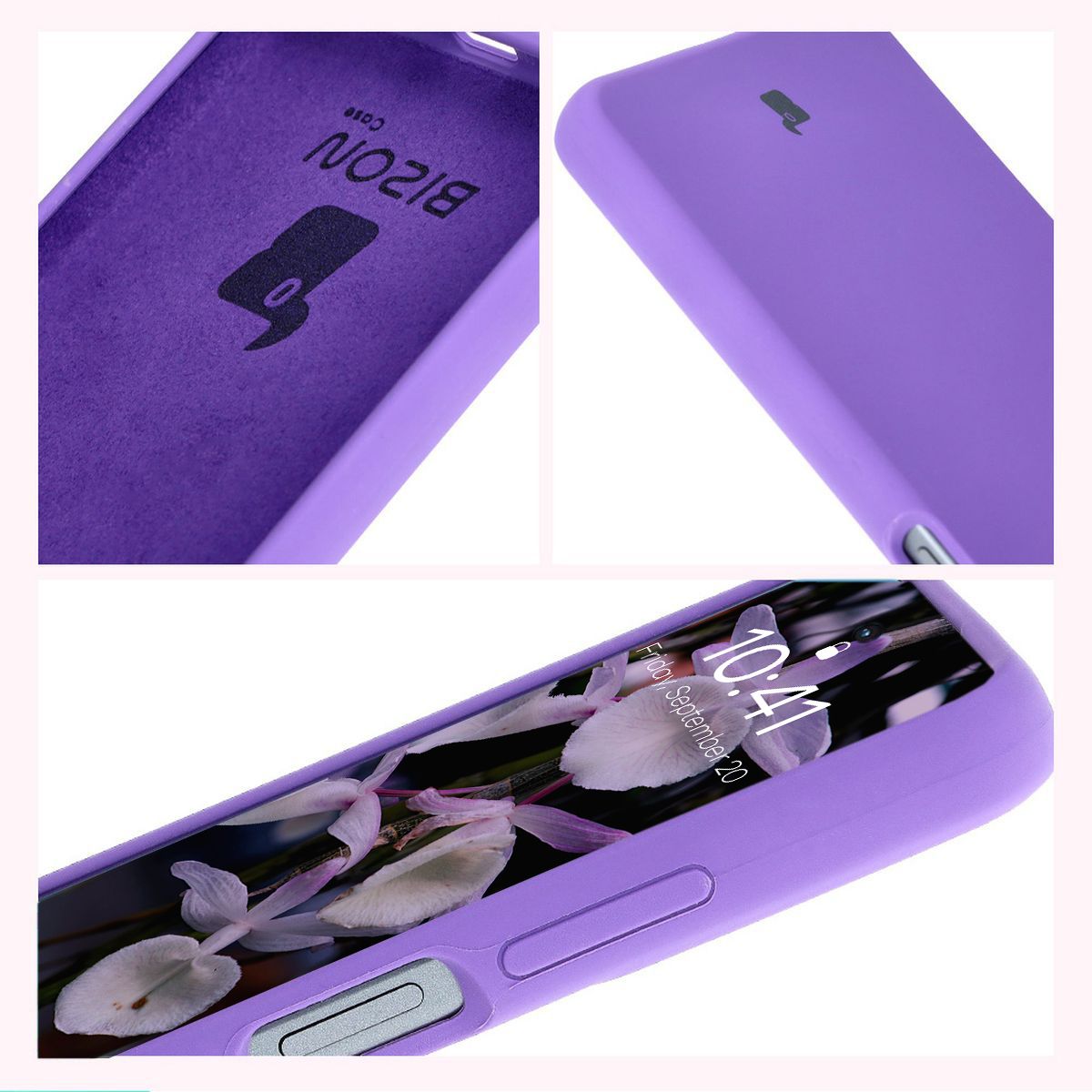 Silikon Handyhülle für Motorola Moto G04, Bizon Soft Case, Violett