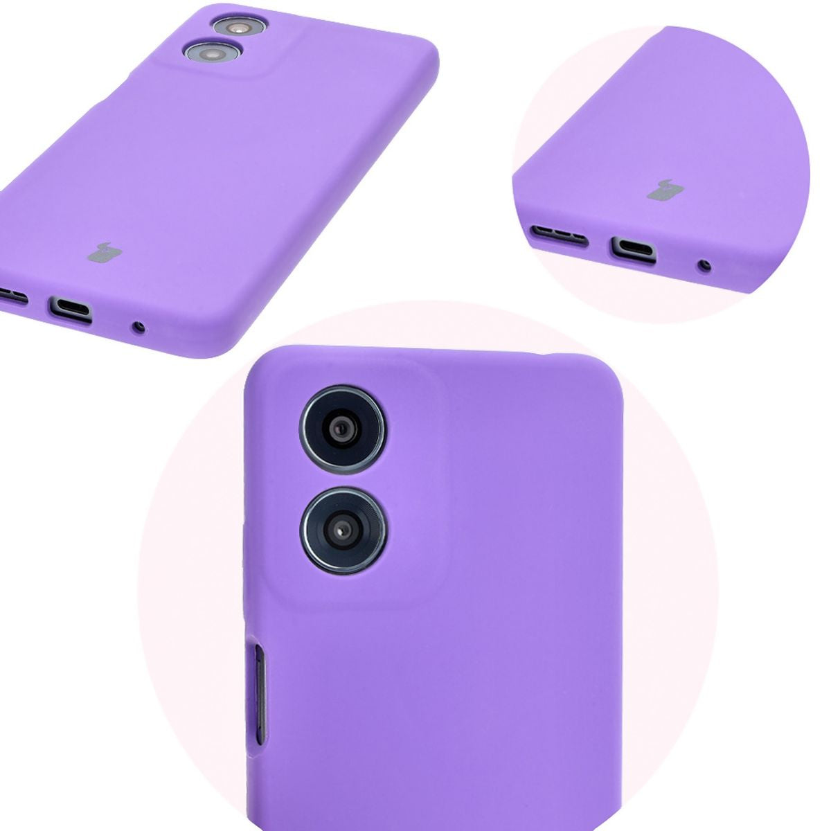 Silikon Handyhülle für Motorola Moto G04, Bizon Soft Case, Violett
