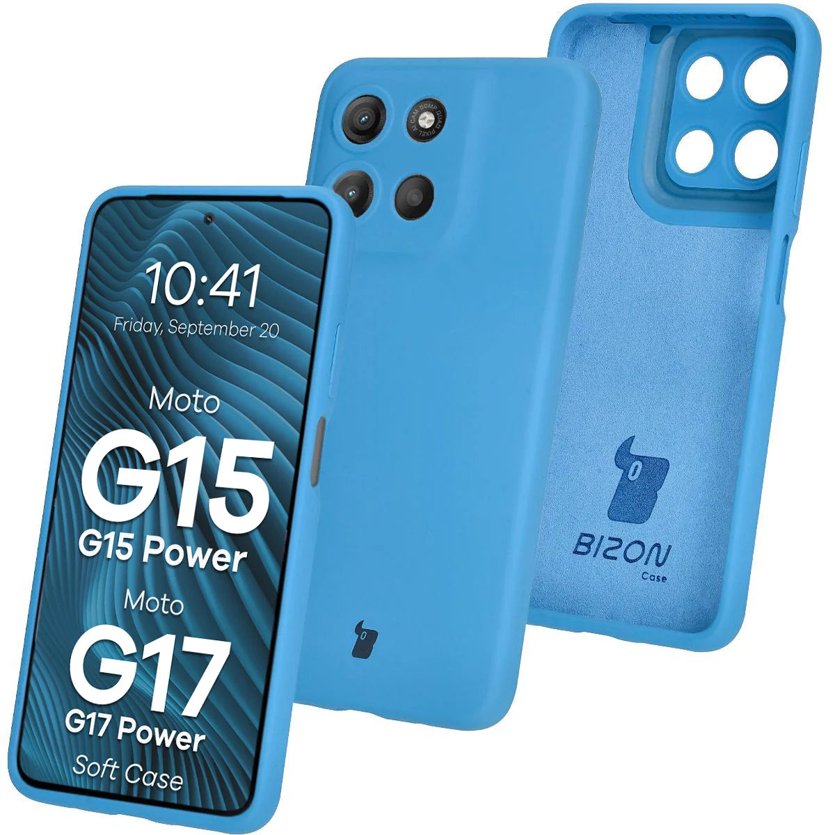 Silikon Handyhülle für Motorola Moto G17 / G17 Power / G15 / G15 Power, Bizon Soft Case, Blau