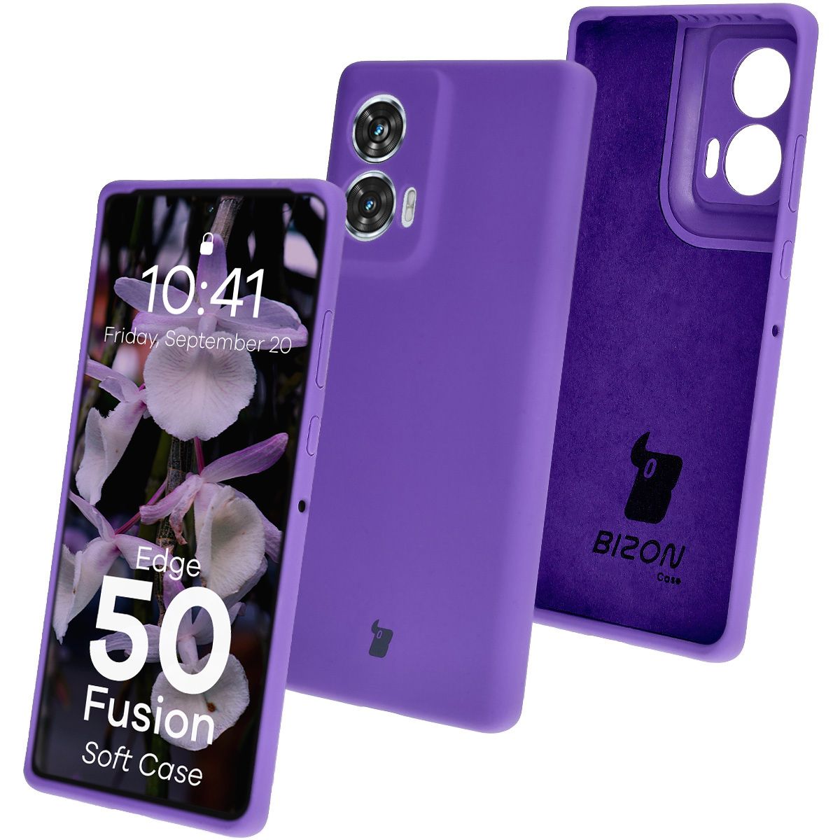 Silikon Handyhülle für Motorola Edge 50 Fusion, Bizon Soft Case, Violett