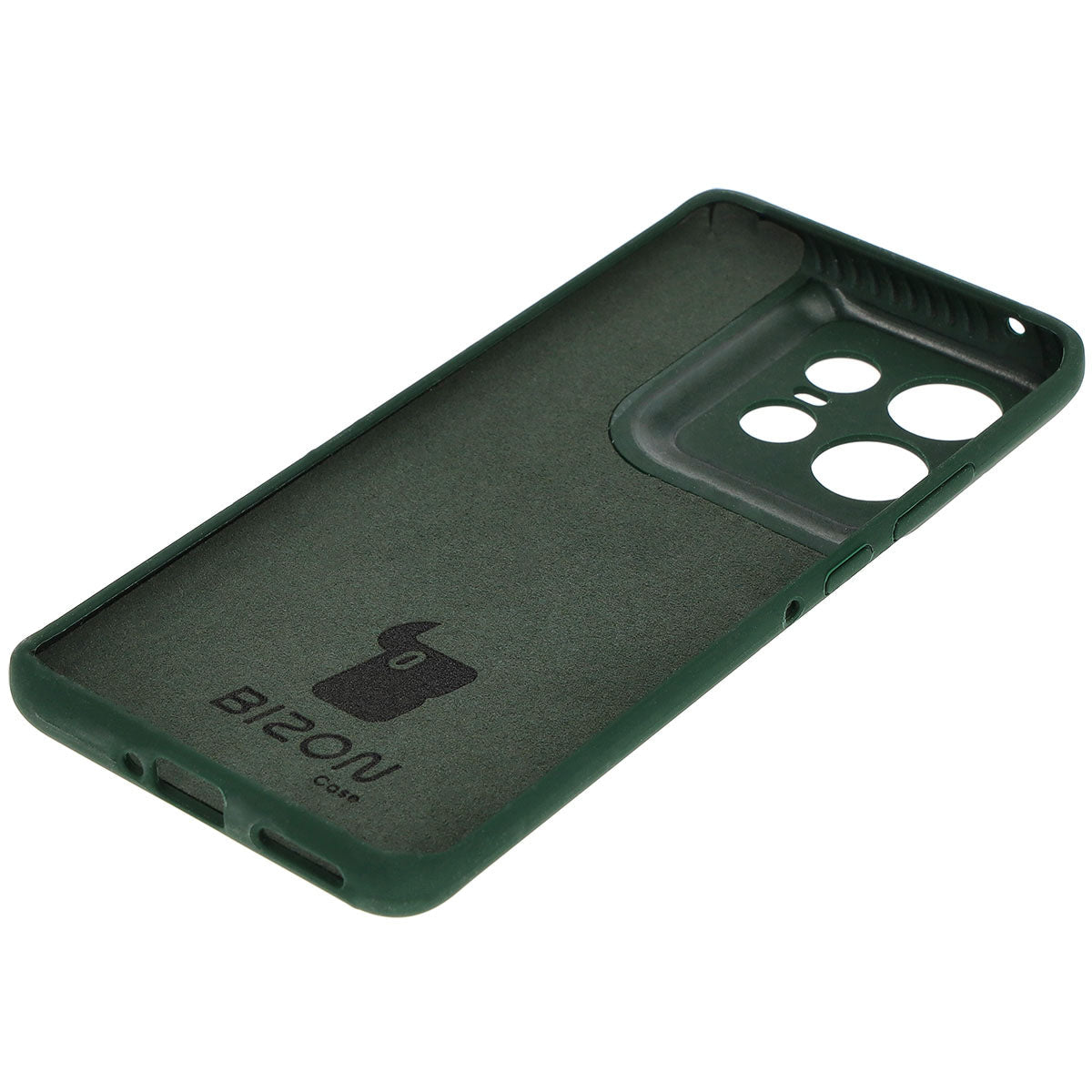 Silikon Handyhülle für Motorola Edge 50 Pro, Bizon Soft Case, Dunkelgrün
