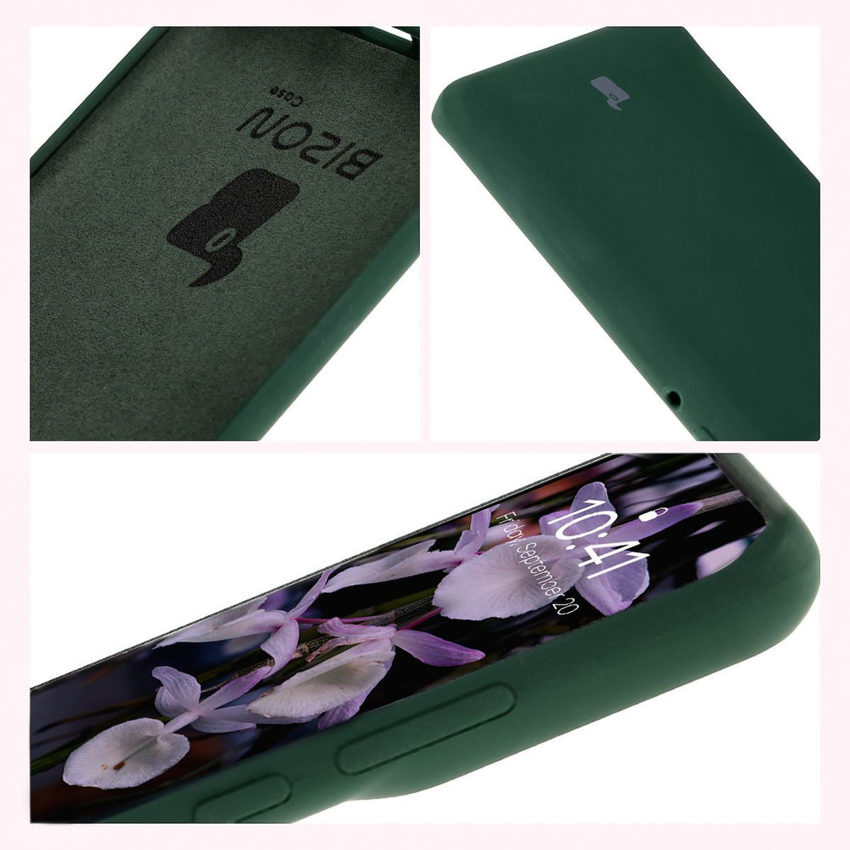 Silikon Handyhülle für Motorola Edge 50 Pro, Bizon Soft Case, Dunkelgrün