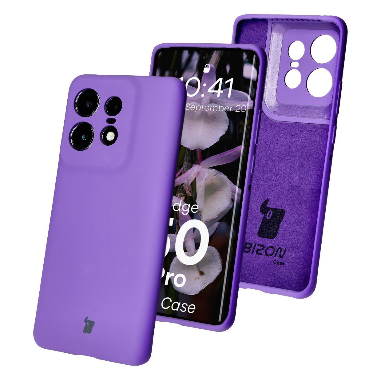 Silikon Handyhülle für Motorola Edge 50 Pro, Bizon Soft Case, Violett