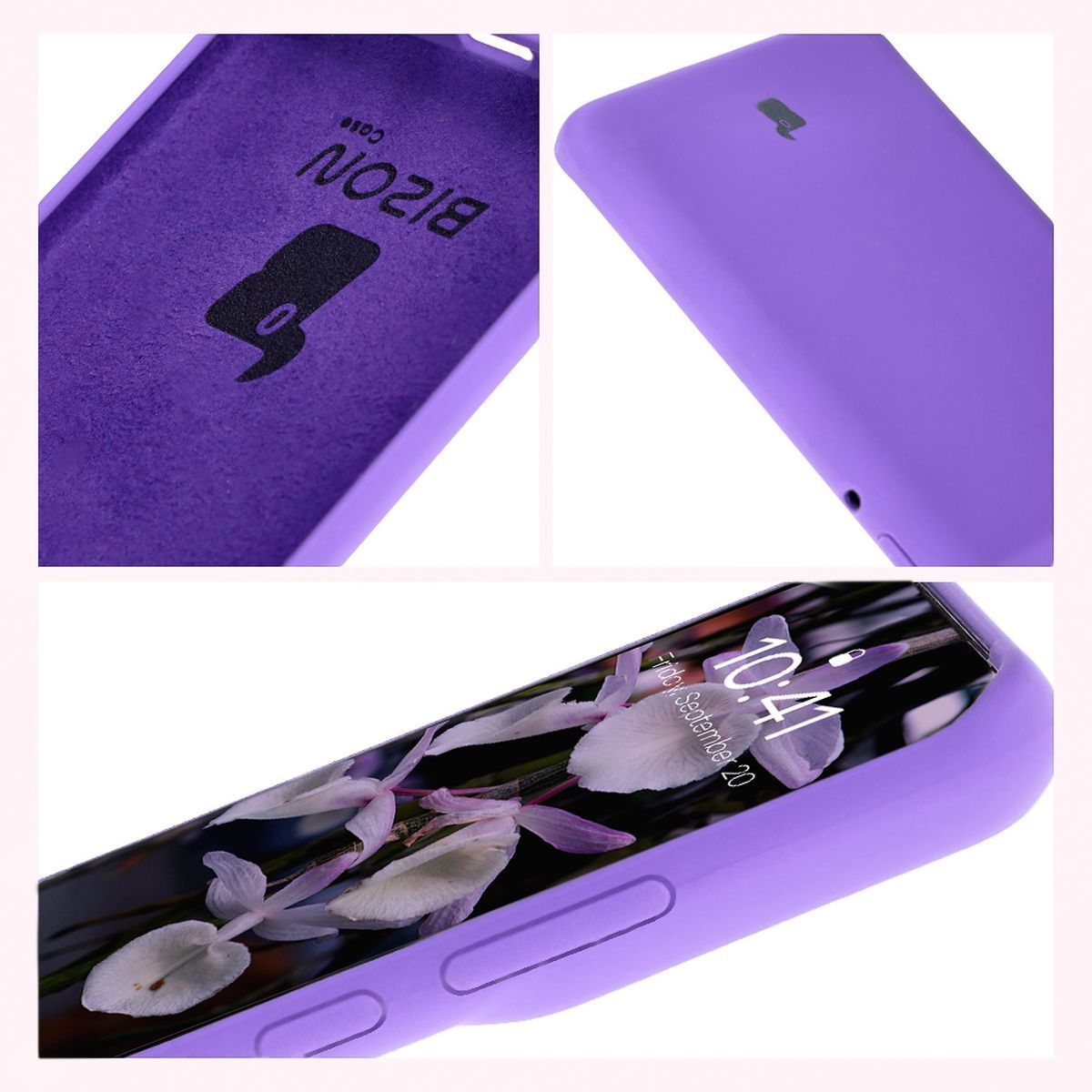 Silikon Handyhülle für Motorola Edge 50 Pro, Bizon Soft Case, Violett