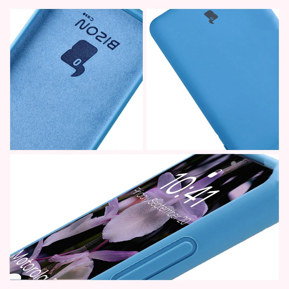 Silikon Handyhülle für Motorola Edge 60 Fusion / 60, Bizon Soft Case, Blau
