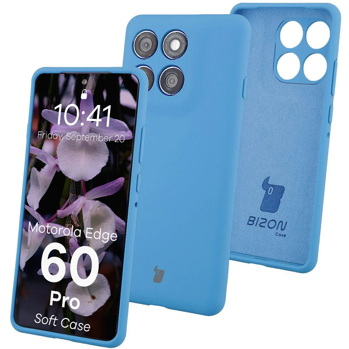 Silikon Handyhülle für Motorola Edge 60 Pro, Bizon Soft Case, Blau
