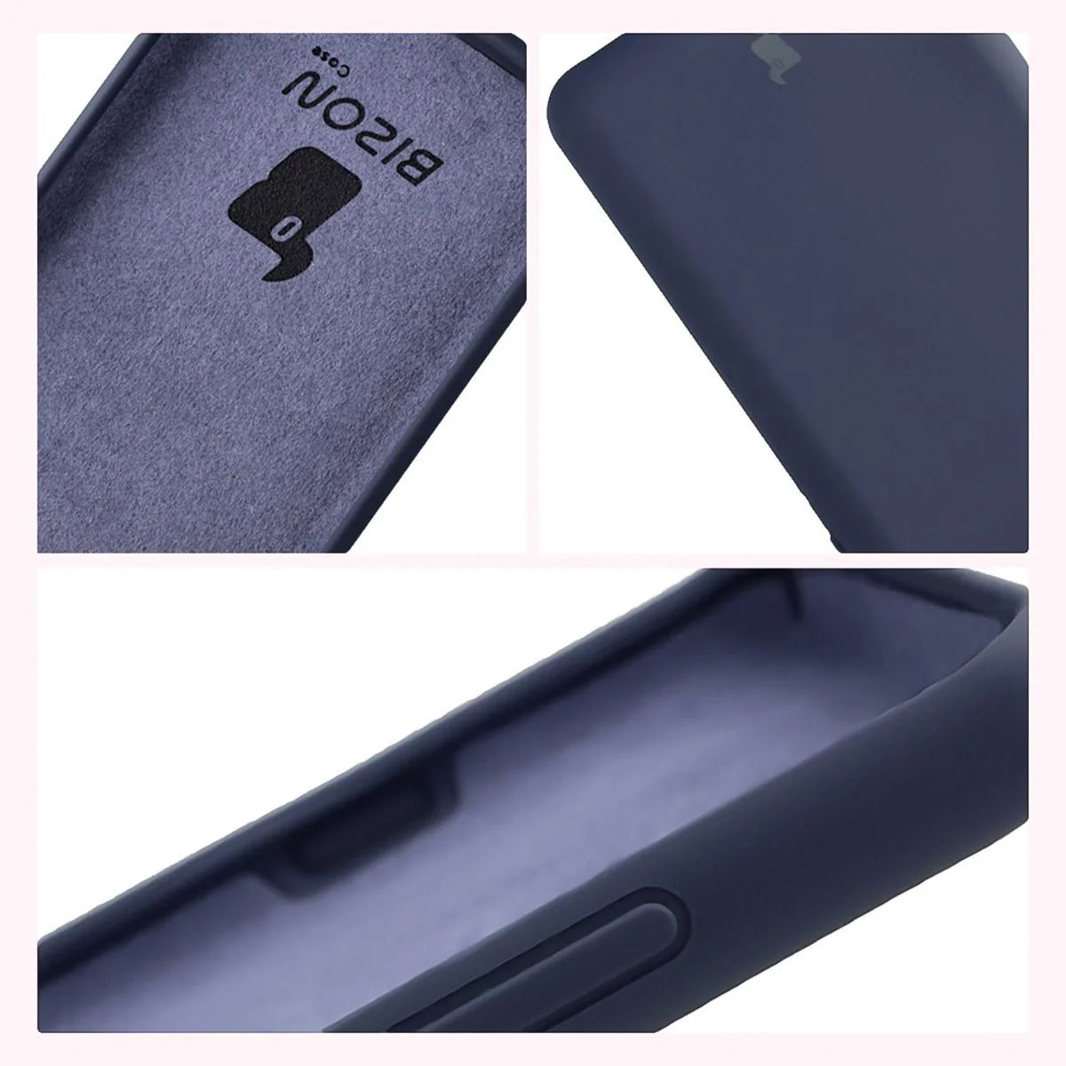 Silikon Handyhülle für Motorola Edge 60 Pro, Bizon Soft Case, Dunkelblau