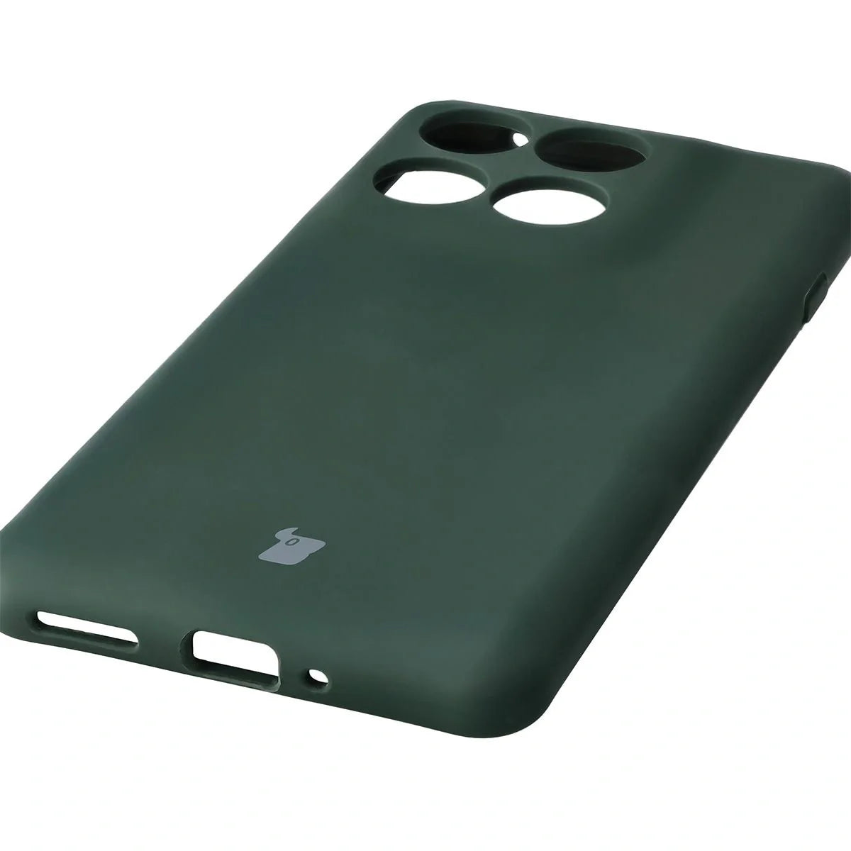 Silikon Handyhülle für Motorola Edge 60 Pro, Bizon Soft Case, Dunkelgrün