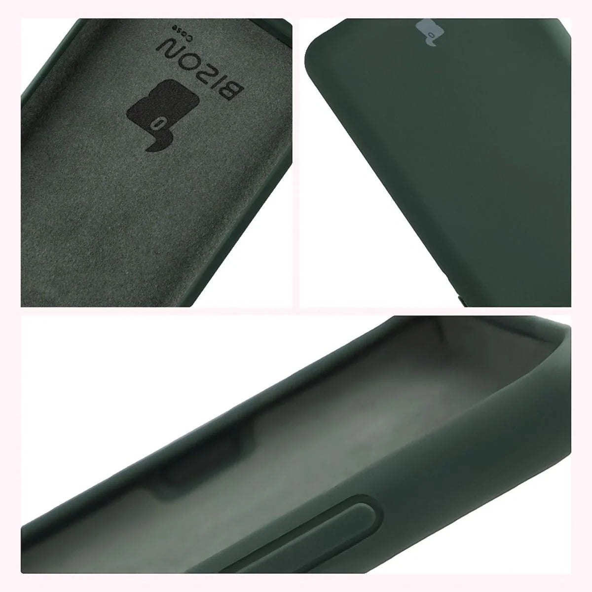 Silikon Handyhülle für Motorola Edge 60 Pro, Bizon Soft Case, Dunkelgrün