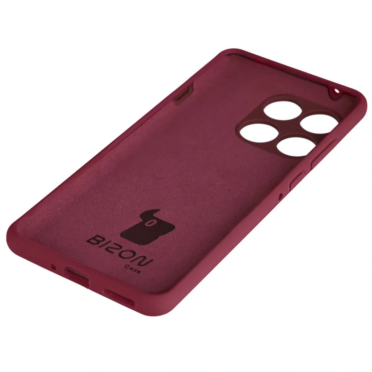 Silikon Handyhülle für Motorola Edge 60 Pro, Bizon Soft Case, Pflaumenfarbe
