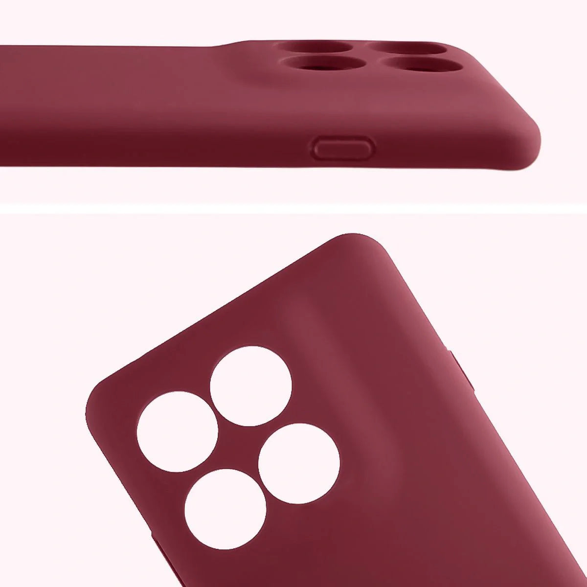 Silikon Handyhülle für Motorola Edge 60 Pro, Bizon Soft Case, Pflaumenfarbe