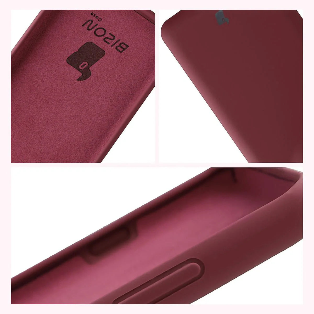 Silikon Handyhülle für Motorola Edge 60 Pro, Bizon Soft Case, Pflaumenfarbe