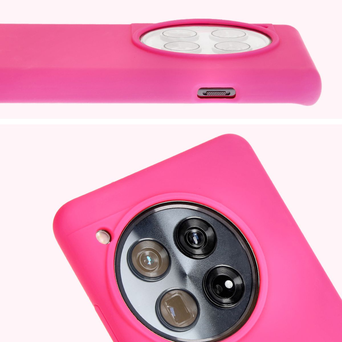 Silikon Handyhülle für OnePlus 12, Bizon Soft Case, Dunkelpink