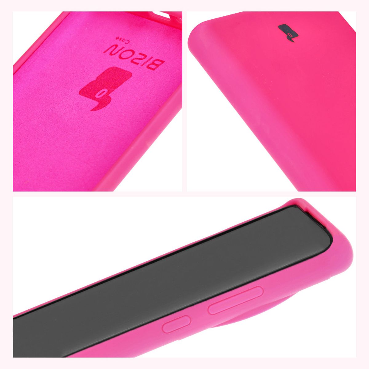 Silikon Handyhülle für OnePlus 12, Bizon Soft Case, Dunkelpink